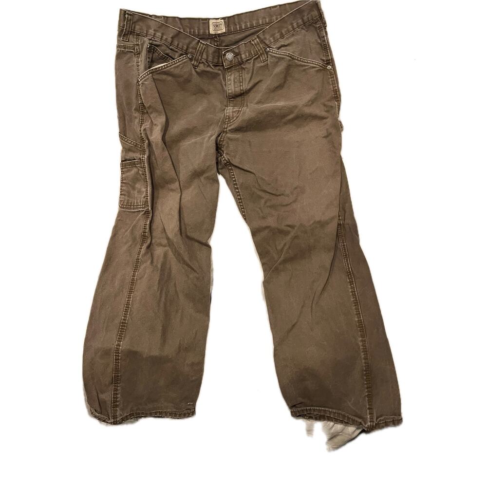 Schmidt Workwear Brown Cargo Carpenter Work Jeans Mens 40x30